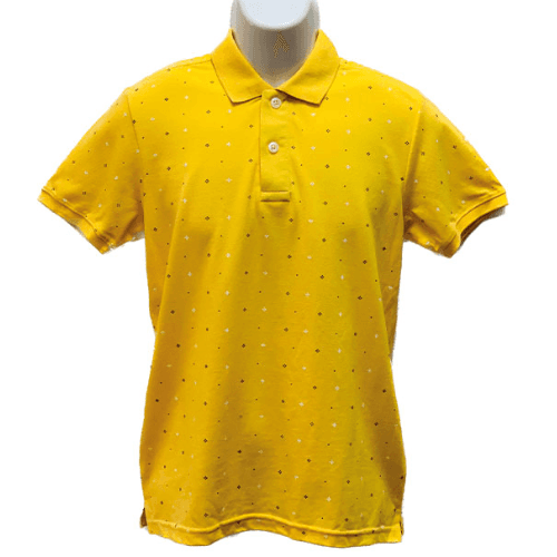 Fanatic Patterned Polo Shirt L Yellow Mcin74Ma (Buy 1 Get 1 Free) 