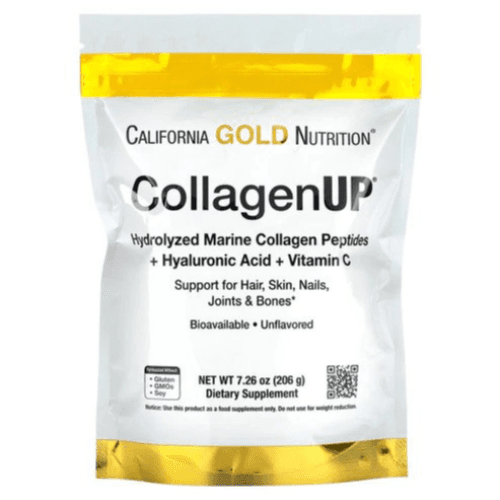 California Gold Nutrition, Collagenup, Hydrolyzed Marine Collagen Peptides With Hyaluronic Acid And Vitamin C, Unflavored, 7.26 Oz (206 G)