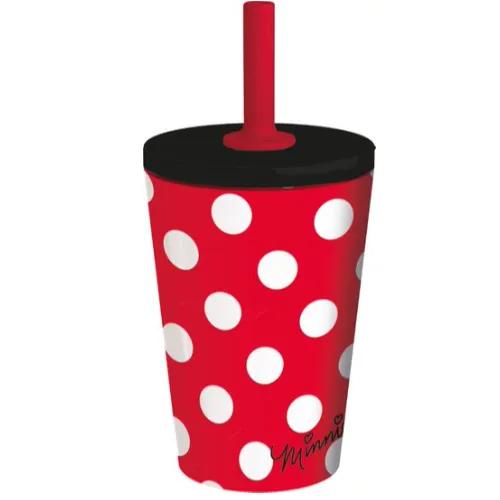 Stor Dw Stainless Steel Silicone Straw Tumbler Minnie Mouse Character 360Ml