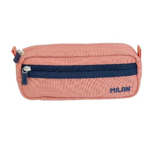 Pencil Case 2 Zipper Square S.1918 Pink