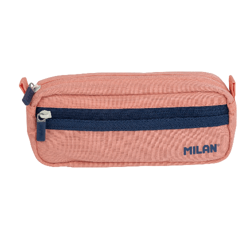 Pencil Case 2 Zipper Square S.1918 Pink