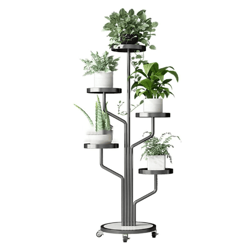 5 Layer Indoor Plant Stand With Movable Wheel