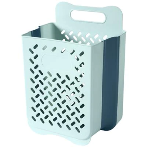 Collapsible Wall Mount Laundry Basket With 2 Handles- Space Saving Foldable Storage