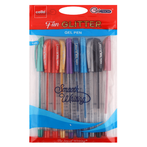 Cello Glitter Gel Pen 10 Pieces Assorted