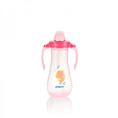 Pigeon Tall Straw Bottle Pink