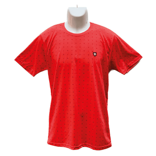 Gdk Round Neck Patterned T Shirt Xxl Light Red Mcin56E (Buy 1 Get 1 Free) 