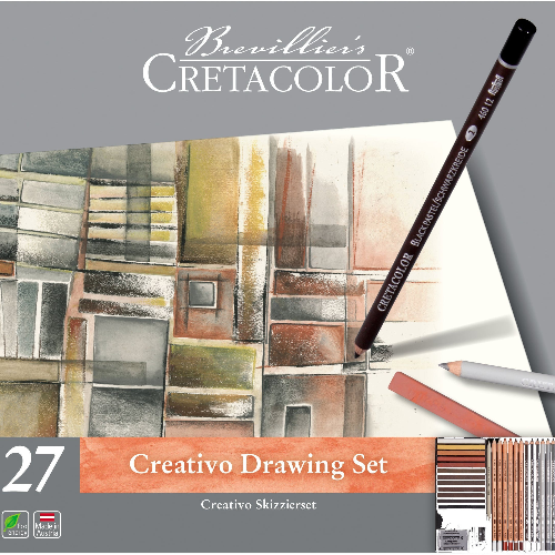 Sketching & Drawing Set Of 27 Pcs- Creativo, Tin Box