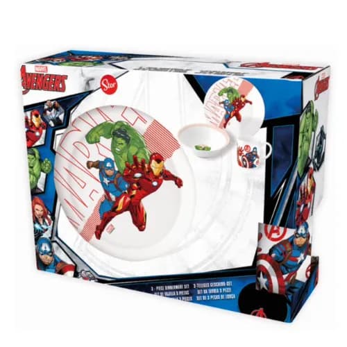 Stor 3 Pcs Ceramic Snack Set Avengers Comic Heroes