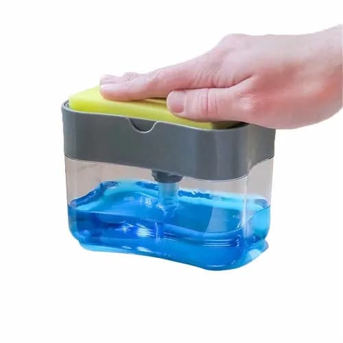 2-In-1 Portable Soap Pump Dispenser  Sponge Holder