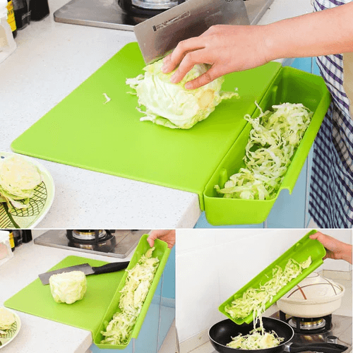 2 In 1 Cutting Board With Removable Slot Bin