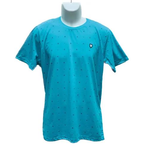 Gdk Round Neck Patterned T Shirt Xxl Light Blue Mcin51E (Buy 1 Get 1 Free) 