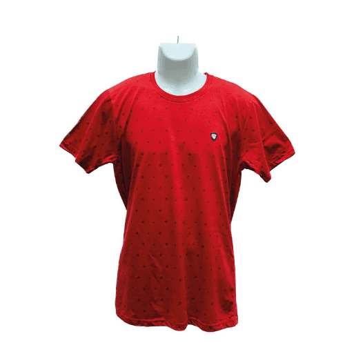 Gdk Round Neck Patterned T Shirt Xxl Red Mcin59E (Buy 1 Get 1 Free) 