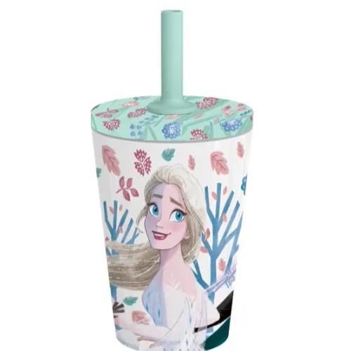 Stor Dw Stainless Steel Silicone Straw Tumbler Frozen Enchanted Destiny 360 Ml