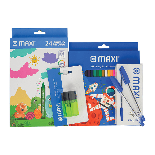 Maxi Jumbo Crayons, Sharpner, Color Pencil & Ball Pen