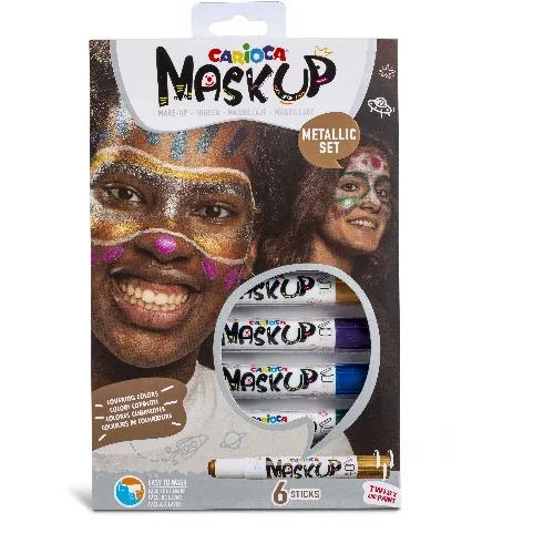 Face Paint Stick Set Of 6Pcs, Metallic Basic Color, Carioca Mask Up