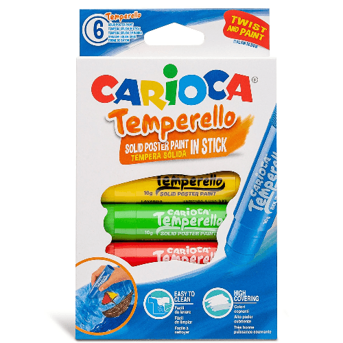 Tempera Stick, Set Of 6 Assorted Color, Carioca Temperello