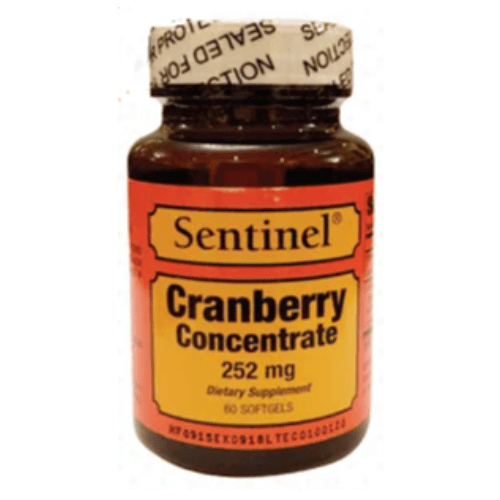 Sentinel Cranberry Conc 252 Mg Caps 60 S