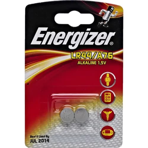 Energizer A76 Lr44 Alkaline Battery, 1.5 Volts, Pack Of 2