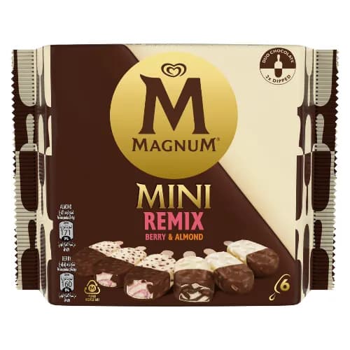 Magnum Mini Remix Berry White Chocolate & Almond Ice Cream 60 Ml X 6 Pcs