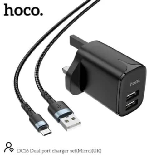 Hoco Dc16 Dual Port Charger Set (Micro)