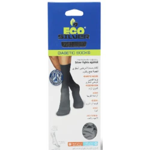 Eco= Silver Diabetics Socks Grey 39-42