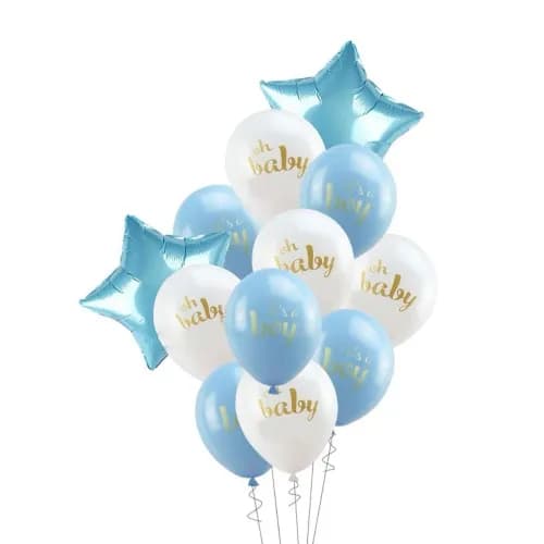 Baby Shower Party Baby Blue Balloons 12 Pieces Set