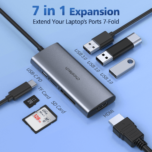 Choetech 7 In 1 Usb-C To Hdmi Multiport Adapter