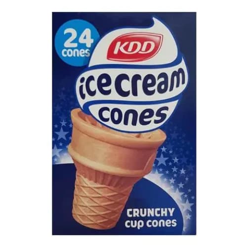 Kdd Ice Cream Crunchy Cup Cones 24 Pcs