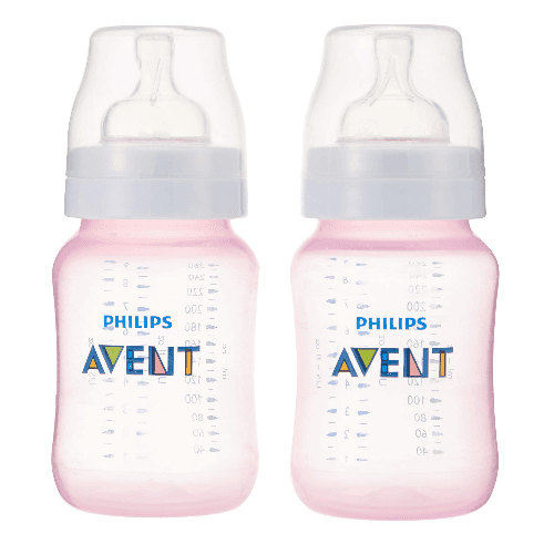 PHILIPS AVENT ANTI-COLIC BOTTLE PINK 260ML X2