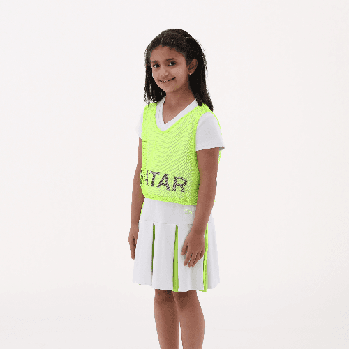 Girls Dress And Mesh Vest Set, White \Gray,10Y -  Brush And Needle