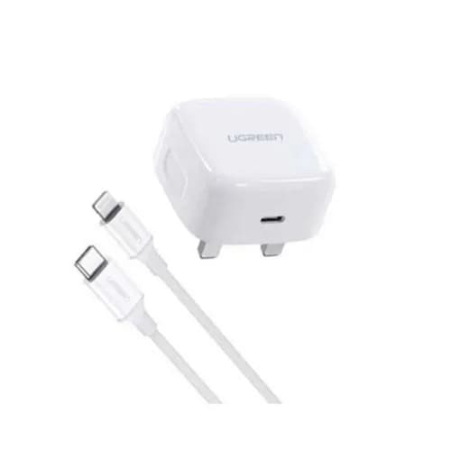 Ugreen 20w Pd Fast Charger With 1m Usb-c To Lightning Cable (White)