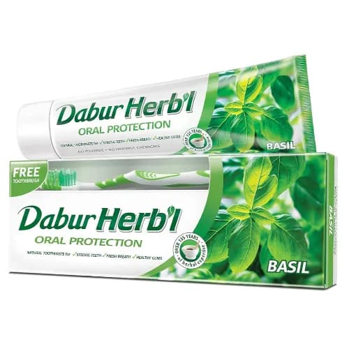 Dabur Herbl Toothpaste Basil 150 G+toothbrush