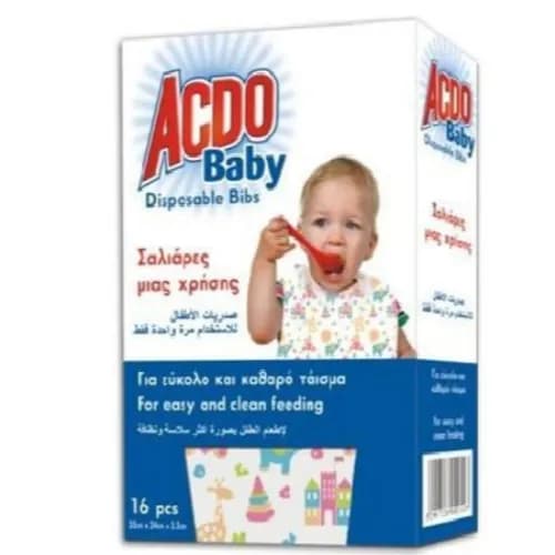 Acdo Baby Disposable Bibs 16's