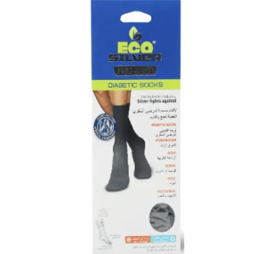 Eco-silver Diabetic Socks, Dark Grey 39-42