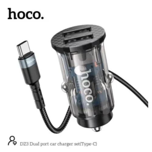 Hoco Dz3 Dual Port Car Charger Set Type C