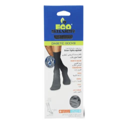 Eco-silver Diabetic Socks, Dark Grey 43-45