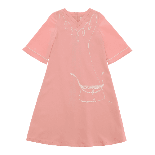 Pink Batoola Jallabiya 12Y -  Brush And Needle