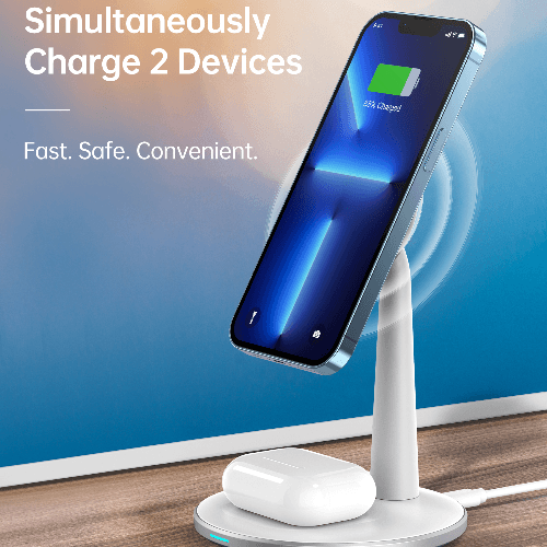 Choetech Magnetic 2 In 1 Magnetic Wireless Charging Stand(Iphone+Airpods) For Iphone 13 Series