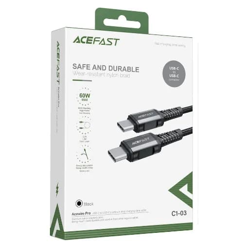 Acefast C1-03 Pd Type-C To Type-C 60W 3A Braided Fast Charging And Data Cable 1.2 M