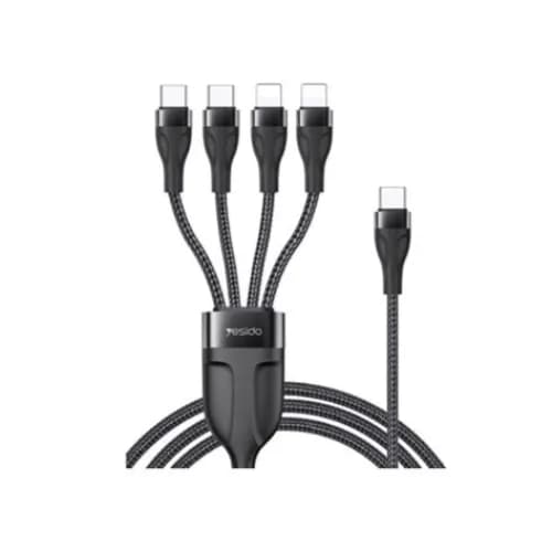 Yesido Ca110 1.2m 4a Type-c To Dual Type-c + Dual 8 Pin Charging Cable