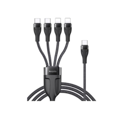 Yesido Ca110 1.2m 4a Type-c To Dual Type-c + Dual 8 Pin Charging Cable