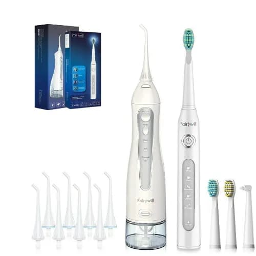 Fairywill Water Irrigator & Tooth Brush White