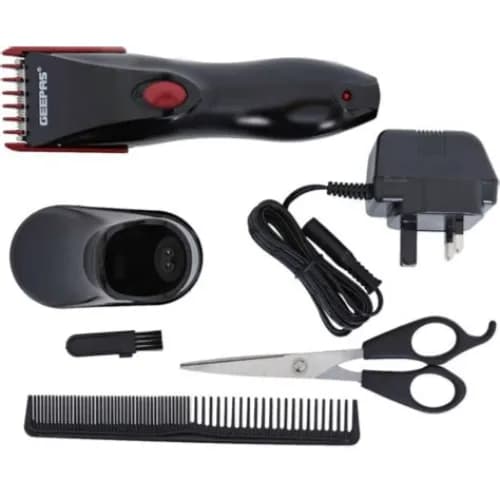 Geepas Gtr31n Rechargeable Hair Trimmer With Stainless Steel Blade| Adjustable Cutting Lengths | Cordless Trimmer For Men | Led Charge Indication | Perfect Travel Grooming Kit