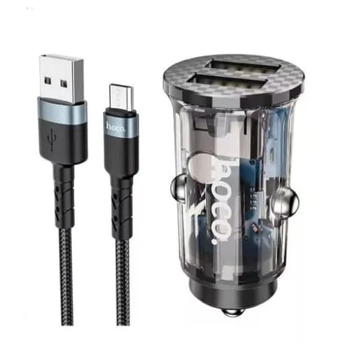 Hoco Dz3 Dual Port Car Charger Set Micro