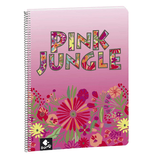 Notebook A4, Spiral, 80Page, Squared - PINK JUNGLE - 2021/2022