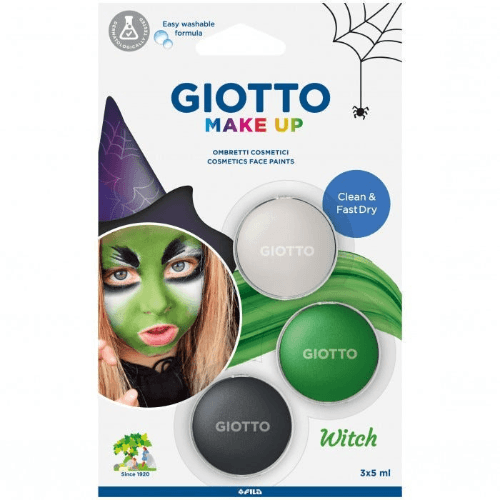 Face Paint Pan,Make Up Colors Pack Of 3Pcs (White,Black , Gold ) Giotto