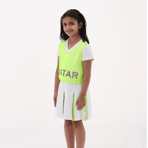 Girls Dress And Mesh Vest Set, White \Gray,6Y -  Brush And Needle