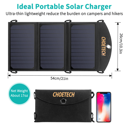 Choetech 19W Three Panels Solar Charger