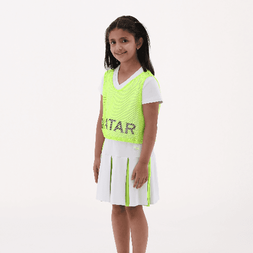 Girls Dress And Mesh Vest Set, White \Gray,12Y -  Brush And Needle