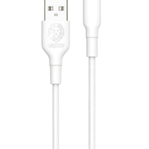 Green Charging Cable PVC USB-A to Lightning Cable 2A Fast Charging Ultra-Fast Sync Charge Cable Over-Current Protection Lightning Cord for iPhone Lightning Devices White 1.2M